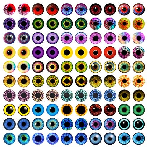100PCS Assorted Dragon Eyes Glass Cabochon for Clay Doll Making