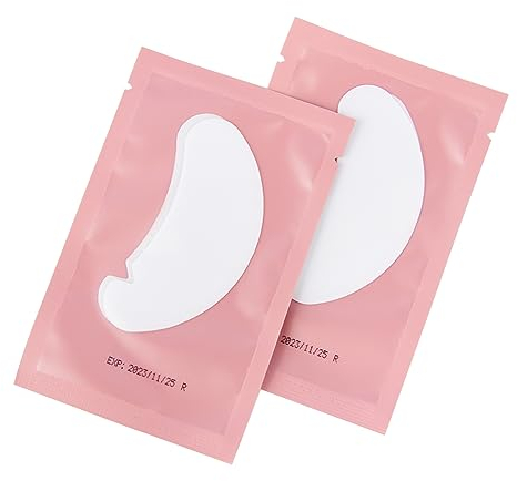 Lunamoon 100 Paar Augenpads für Wimpernverlängerung Wimpernpads Wimpernverlängerung Pads Eyelash Extension Pads Wimpern Patches Eye Gel Patch(V-pads Pink)