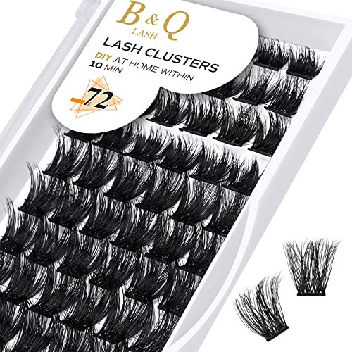 B&Qaugen Cluster Lashes D Curl 8-16 Mixed 72 Clusters B&Q Lash C Individual Mega Volume Eyelash DIY Extensions Soft Fluffy (B06-D-8-16MIX)