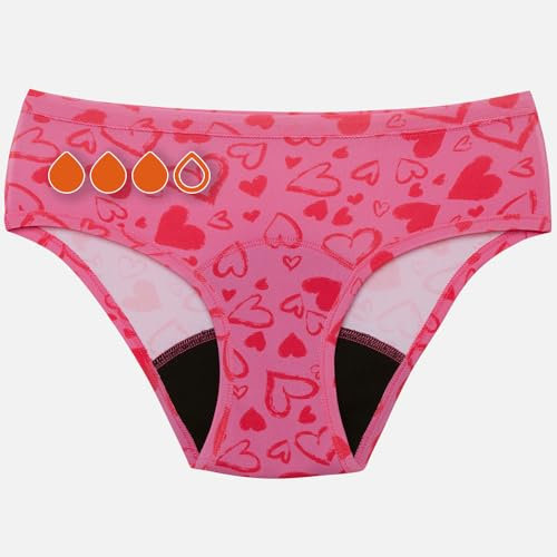 snuggs® TEEN | Periodenunterwäsche für starke Blutung | Dünne und saugstarke Menstruationsunterwäsche für Mädchen | Made in EU | Bio-Baumwolle | Alternative zu Tampons und Binden | Pink/Blau