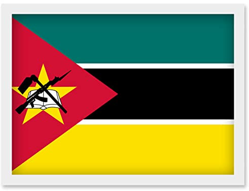 Artery8 Mozambique National Flag Patriotic Vexillology World Flags Country Region Poster Artwork Framed Wall Art Print A4