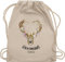 Turnbeutel Rucksack - Kompatibel Oktoberfest - Herzmädl Hirsch Geweih Hirschgeweih Madl - Unisize - Naturweiß - oktoberfest-tasche trachten name turnsack trachtenrucksack bayrisch herz rucksäcke