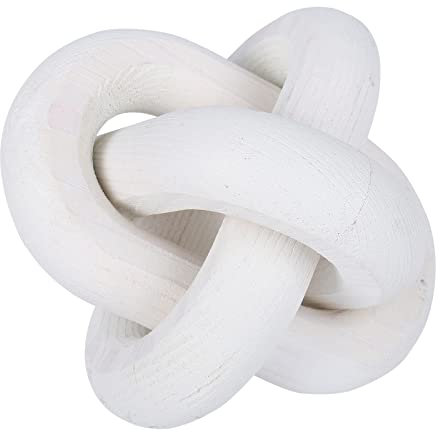 JStnana Décoration de table en bois à 3 maillons - Décoration de table basse - Nœud de chaîne en bois sculpté à la main - Pour entrée, table à manger, bibliothèque, plateau à étages