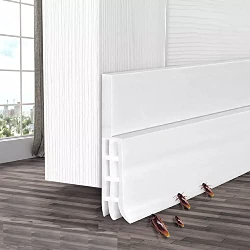 JGR SELECT Burlete Puerta Entrada - Tira autoadhesiva - 100 x 5CM - Tira de Sellado Contra Corrientes de Aire, Frío, Luz, Insectos, Ruido (Blanco)