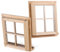 TOYANDONA 2 STK Vier-Fenster-Puzzle Strickleiter Erwachsene Fensterrahmen Aus Holz Unbemaltes Fenster Mini Miniatur-puppenhausmöbel Squiz-Spielzeug Holzfenster+spielhaus Glas Birke Cosplay