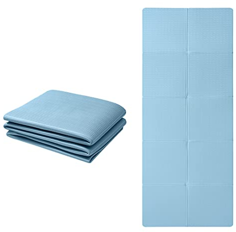 Good Nite Faltbare Yogamatte, rutschfest, tragbar, Fitnessmatte, faltbar, leicht, Gymnastikmatte, Pilates, Sport, Reisen, Übungsmatte für Damen und Herren, 183 x 61 x 0,6 cm (blau)