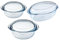 Ôcuisine® Casserole Glass Round Dishes with Handles Oven Safe - Freezer Safe - Microwave Safe Borosilicate Glass Made in France (Set Round 2.1LT + 3LT & Oval 4LT)