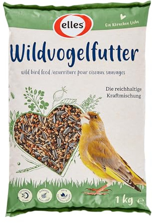 Elles Wildvogelfutter 15 x 1kg I Vielfältige & Nährstoffreiche Kraftmischung | Für Körner- & Gemischtfresser | Artgerechtes Ganzjahresfutter
