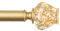 HOTOZON Golden Gardinenstange 80-148 cm, ausziehbare Vorhangstange für Wohnzimmer, Schlafzimmer, Esszimmer, Küche und Büros, Lichtdurchlässige Endstücke mit Goldfolien, Teleskop-Struktur