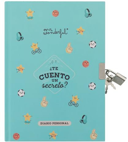 Mr. Wonderful - Diario personal - ¿Te cuento un secreto? - Diario con Candado y 2 Llaves - Incluye 224 páginas