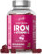 Iron Gummies for Women | Iron Supplement with Vitamin C | High Strength 14mg Iron | Natural Cherry Flavour | Vegan, No Artificial Sweetner & Flavours | 60 Gummies | PINK