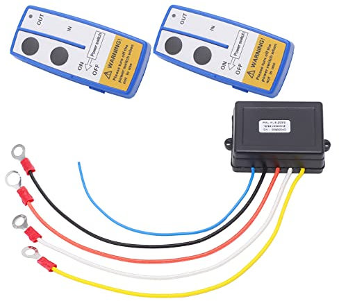 Auto-Seilwinden-Fernbedienungsempfänger, 75 Fuß Kabelloses Seilwinden-Fernbedienungsset, Batteriebetrieben, Integrierte Antenne, LED-Anzeige, Universell für Auto, ATV, LKW