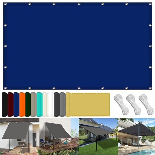 Sun Segel Sonnensegel 95 x 250 cm PES Windschutz Sonnenschirm Balkon Uv-Schutz-Polyestergewebe mit Seil Beschattungsnetz für Pool Schwimmbad Und Gewächshaus, Dunkelblau