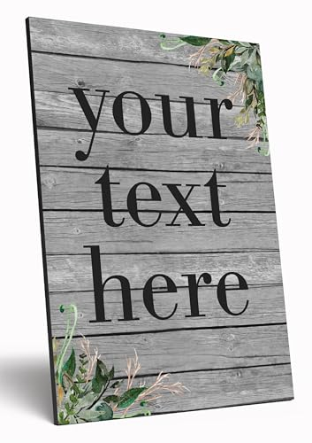 The Plum Penguin Personalised Custom Words A4 Wooden Wall Art Hanging Sign Printed Quote Any Text Floral Boho Style
