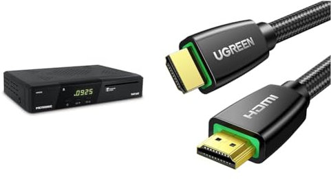 Metronic Décodeur TNT/TNTSAT Satellite Terminal HD PVR Ready - TNT Gratuite Parabole Satellite & UGREEN Câble HDMI 4K Ultra HD Cordon HDMI 2.0 Haute Vitesse par Ethernet en Nylon Tressé Supporte 3D