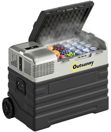 Outsunny Auto 56 Liter Kompressor Kühlbox ECO Modus 12/240 Volt Schwarz