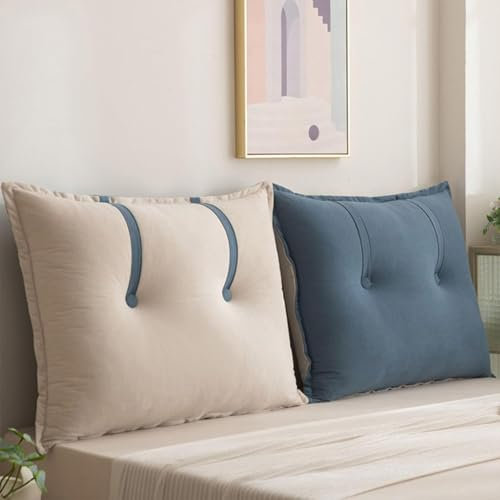 Cuscino da Lettura per Letto e Divano Imbottito Schienale Cuscinoni Matrimoniale/Singolo Cuscini Testata Letto Rimovibile Grande Cuscino da Parete Supporto Lombare Cuscino(H,60x60x15cm1pc)