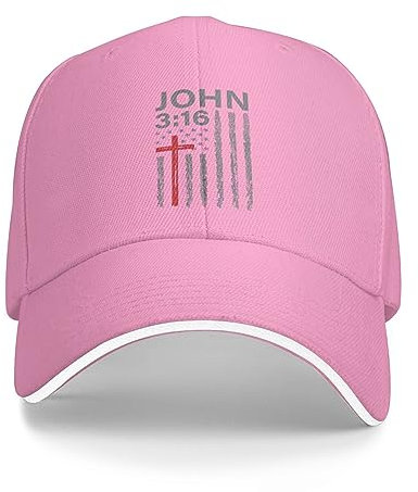 GQWJKSZ John 3:16 Faith Cross American Flag Patriotic Baseball Hats Vintage Unisex Trucker Hat Baseball Cap für Damen Herren