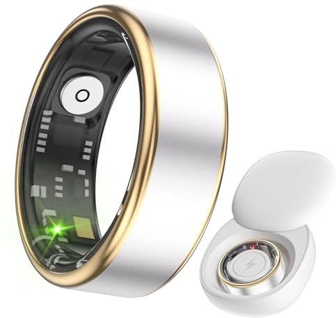 Smart Ring Android IOS Fitness Ring Tracker Smartringe für Herren Damen Schlaftracker Pulsmesser Aktivitätstracker Schrittzähler Sport Smartring Fitnessring Herzfrequenz Schwarz Rosegold Silber