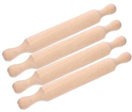 Ciieeo 4 Rodillos de Madera Antiadherentes para Cocina para Niños Y Niñas Mango Ergonómico Y Suave para Niños Niñas Y Adultos