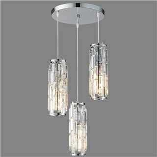 ZYBWL Chrom Pendelleuchten Kücheninsel Moderne Pendelleuchte, Kristall Pendelleuchte Höhenverstellbar E27 Pendelleuchte für Kücheninsel Wohnzimmer Schlafzimmer (Chrom 3-Licht)