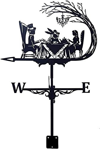 Sweet taize Girouette Girouette Style Vintage INOX Pratique Girouette Indicateur de Direction du Vent Girouette (Noir)