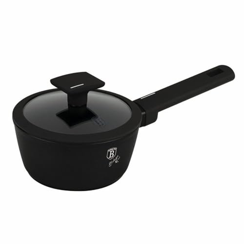 Berlinger Haus Kochtopf mit Deckel mit Titanoberfläche 16 cm Matte Black Collection BH-8175