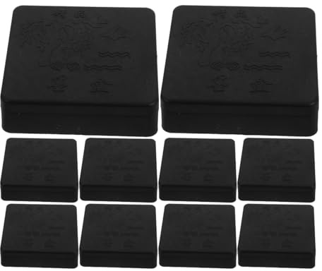 Operitacx 1 Jeu Pierre D'encre Plateau En Plastique Meule À Encre Outils De Chinoise Puits D'encre De Chine Pierres À Encre De Chine Kit D'encre De Chine Encrier Black 10 Pièces