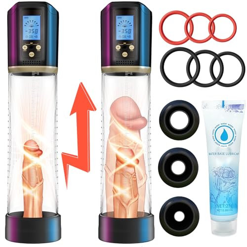 Bomba de Pene Masculino Juguete Sexual Hombre - Bomba de Vacío Eléctrica para Pene con Vagina de Bolsillo 8 Modos de Succión, Masturbador de Erección con 3 Anillos de Silicona