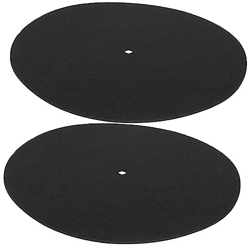 KAILIKETIY 2pcs Thick Felt Vinyl Record Protective Mats for Turntables Home Disc Mats Reduce Vibration Scratches Essential Record Player Supplies for Vinyl Lovers