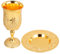 Healifty 1 Juego Conjunto de Copa de Kidush con Platillo Vaso de Vino Judaico para Shabbat y Pascua Festivo Color Dorado