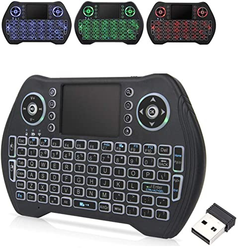 Backlit Wireless Keyboard with Touchpad Combo and Multimedia Keys Rechargeable Li-ion Battery 2 4G Connectivity for Android TV Box HTPC Smart Tablet Linux Windows MacOS