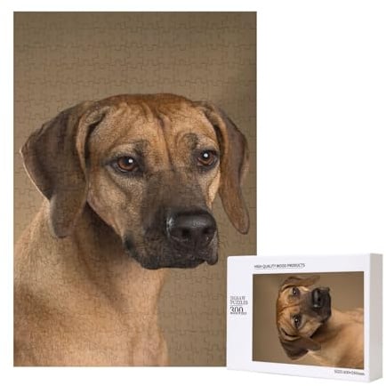 300-teiliges Rhodesian Ridgeback-Puzzle mit Verpackungsbox für Erwachsene – Holzpuzzle