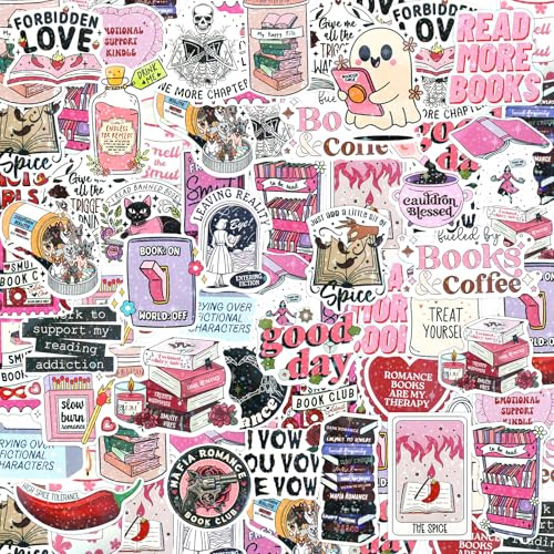 HOTUT 150 Stück Romantik-Buch-Aufkleber für Kindle, holografische Buchaufkleber, Wasserdichte Glitzer Vinyl-Aufkleber für Laptop, E-Book-Reader, Wasserflaschen, Fotoalbum, Scrapbook, Lese-Geschenk