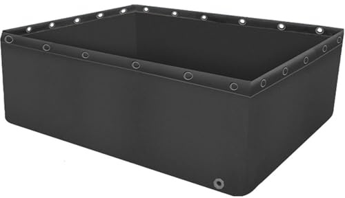 Étang à Poissons Multifonctionnel imperméable en Toile PVC, Piscine extérieure Pliante avec Valve de vidange for Jardin et Ferme(Black,3x2x1m)