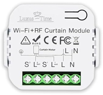 LIVOLO Interruptor de persiana táctil en marco de cristal doble para persianas, con motor, empotrable, con motor, color blanco, negro, gris, dorado (módulo WiFi)