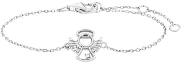 Julie Julsen JJKBR34700-S Mädchen Armband Schutzengel Sterling-Silber 925 Silber weiß Zirkonia 15 cm