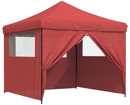 vidaXL Party-Zelt Bordeauxrot 292 x 292 x 315 cm Oxford-Stoff, Garten und Terrasse, modernes Party-Zelt, schnell aufzustellen, tragbarer Sonnenschutz für Outdoor-Events
