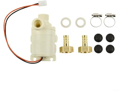 Zeroupshop 12V DC Hot Water Circulation Pump,Silent Brushless Motor for Solar Heating Systems,Max 100°C,8L/Min Flow,Head,Ceramic Shaft,1/2 NPT/BSP Thread,