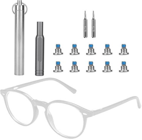 Cacciavite & Set Viti per Ray-Ban Meta Smart Glasses, Magnetico Attrezzo Riparazione Stanghe Occhiali con Viti Impugnatura Cacciavite Magnetica Punte & Astuccio Metallo per Oakley Meta HSTN