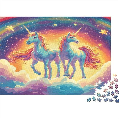 Fantasy Unicorn 1000 Piece Jigsaw Puzzle Paper for Adults Rainbow Fairy Tale Scene Puzzle Game for Family Relaxing Gift Home Decoration 38x26cm/1000pcs