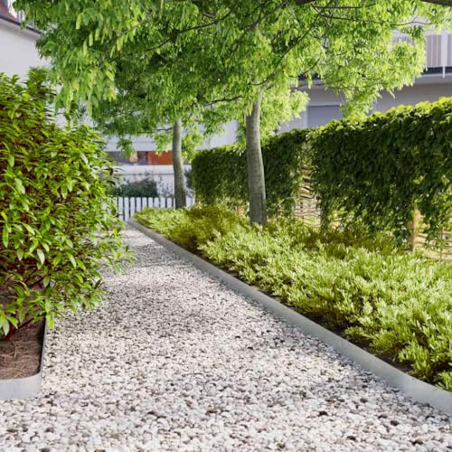 Mangloder Lot de 10 bordures de pelouse - 10 x 103 cm - En acier galvanisé - Bordure de parterre - Bordure de pelouse - Pour allée de jardin, terrasse, parterre de fleurs, parterre surélevée