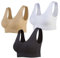Lemef 3-Pack Seamless Sports Bra Wirefree Yoga Bra with Removable Pads for Women (Large, Black&White&Nude)