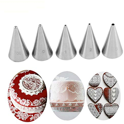 Decorazione Torta, RoseFlower 5 Pezzi Ugello in Acciaio Inossidabile Bocchette Decorative Pasticceria #12 - Decorazione Pasticceria Utensili per Cupcakes, Pasta di Zucchero, Biscotti e Pasticceria