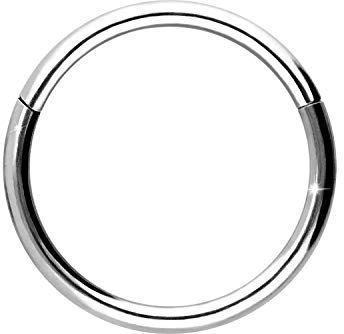 PIERCINGLINE Segmentring Clicker Titan Piercing Nase Septum Ohr Helix Lobe Tragus Weißgoldfarben 1,2 x 7 mm