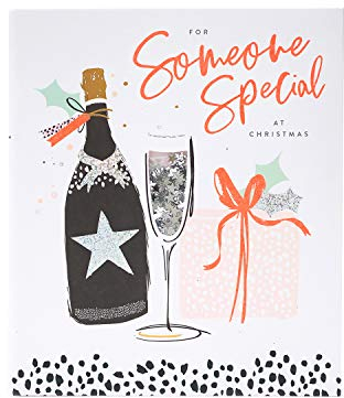 Someone Special Weihnachtskarte – Weihnachtskarte für Sie – kräftiges Neon- und Pailletten-Design