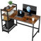 HOMIDEC Desk, 120x60cm Computer Desk with Bookshelf, 110cm Height Study Computer Laptop Table with 4 Tier DIY Storage Shelves Writing Table for Home Office Bedroom