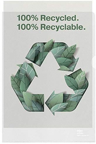 Rexel 100% recycelte Ordner A4, geprägt, extra stark, PP, 100 Mikron, 100 Stück, 2115704