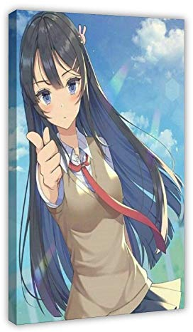 Comic-Poster Seishun Buta Yaro Serie Sakurajima Mai 35, Leinwand-Poster, Wandkunst, Dekordruck, Gemälde für Wohnzimmer, Schlafzimmer, Dekoration, 60 x 90 cm, Rahmen