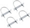sourcing map Round U-Bolts 4 Sets 1.97(50mm) Inner Width 80mm Length Steel M6 with Nut, Plate, Washer